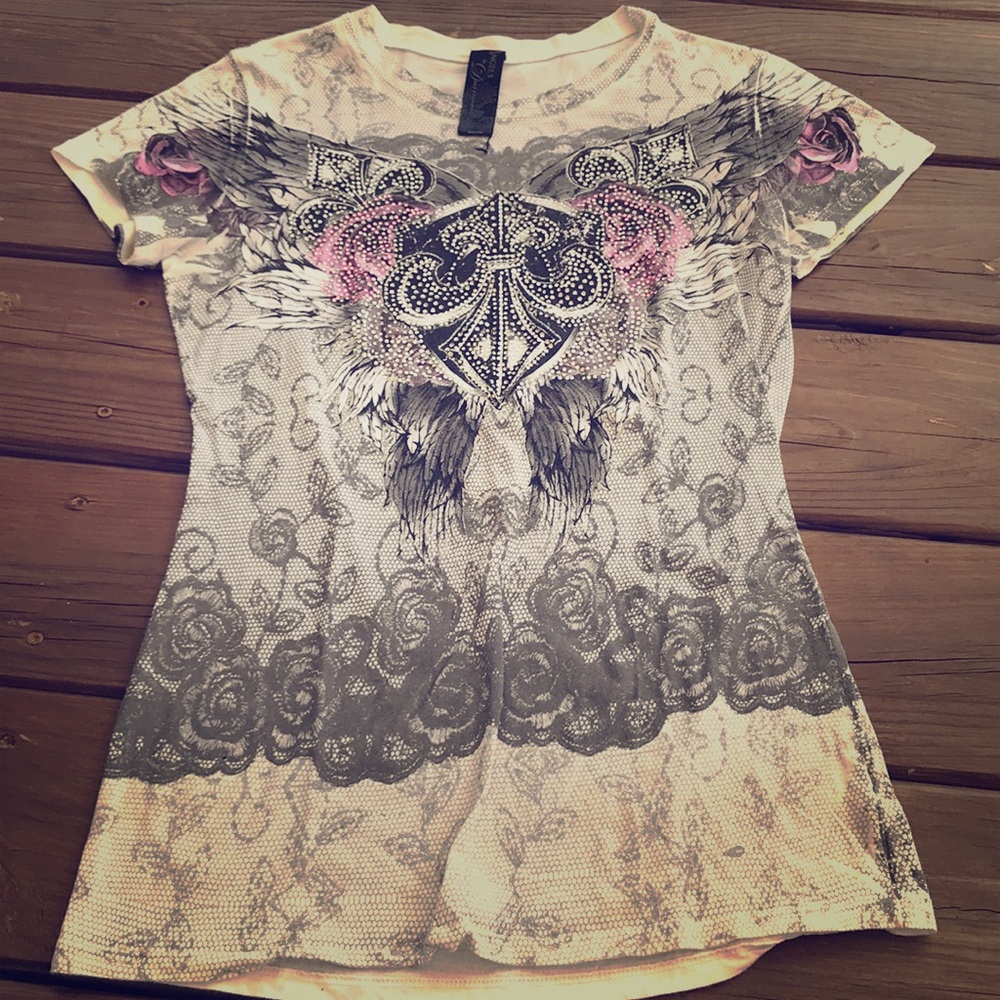 Angels & Diamonds Tee with Gemstones